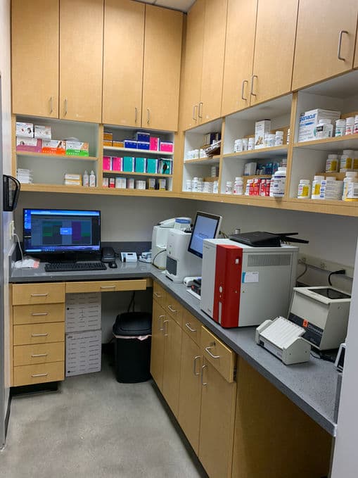 In-house pharmacy and laboratory